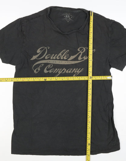 Double RL Ralph Lauren Men's Black M Logo Graphic Print T-Shirt
