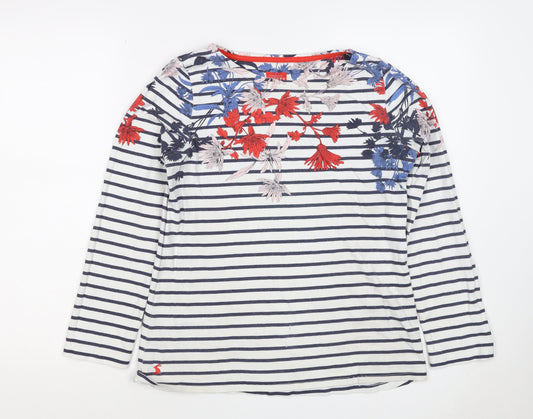 Joules Women’s Multicoloured UK 10 Floral Stripe Long Sleeve T-Shirt