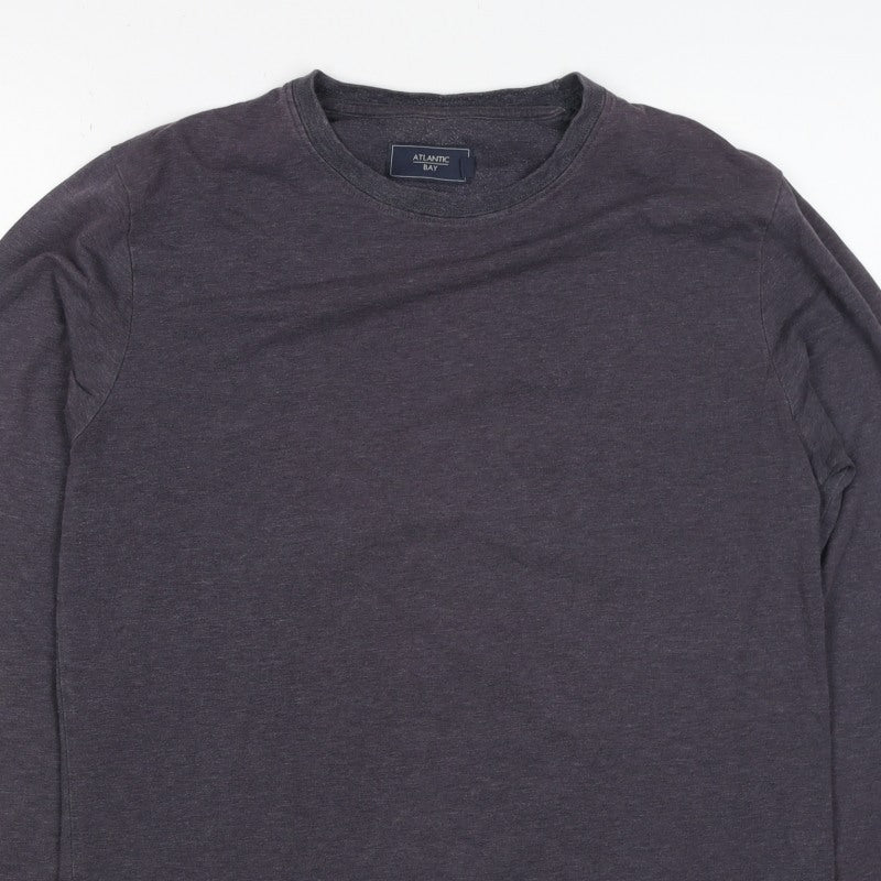 Atlantic Bay Men’s Grey Size S Long Sleeve Crew Neck Jersey T-Shirt