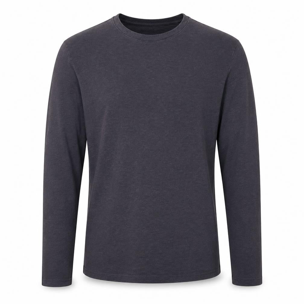 Atlantic Bay Men’s Grey Size S Long Sleeve Crew Neck Jersey T-Shirt