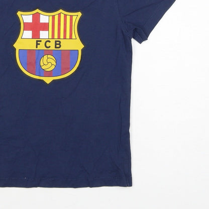FC Barcelona Boys Blue 6 Years Logo Football Graphic T-Shirt