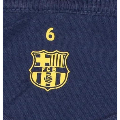 FC Barcelona Boys Blue 6 Years Logo Football Graphic T-Shirt