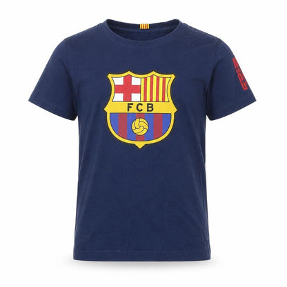 FC Barcelona Boys Blue 6 Years Logo Football Graphic T-Shirt