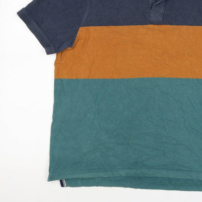 FatFace Mens Multicoloured Colourblock Cotton Polo Shirt XL