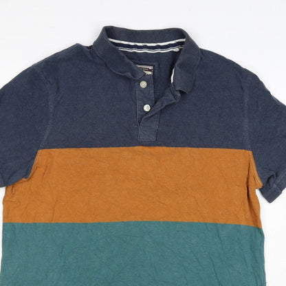 FatFace Mens Multicoloured Colourblock Cotton Polo Shirt XL