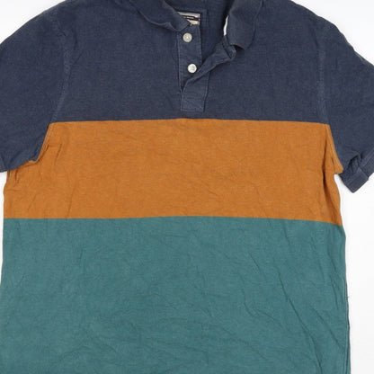 FatFace Mens Multicoloured Colourblock Cotton Polo Shirt XL
