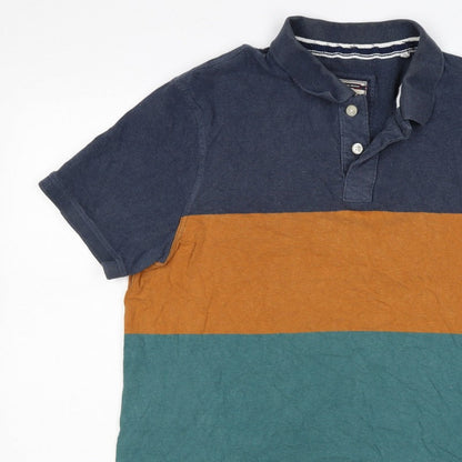 FatFace Mens Multicoloured Colourblock Cotton Polo Shirt XL