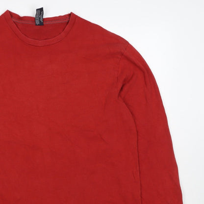 Gap Men's Red L Crew Neck Cotton Pullover Sweatshirt Long Sleeve