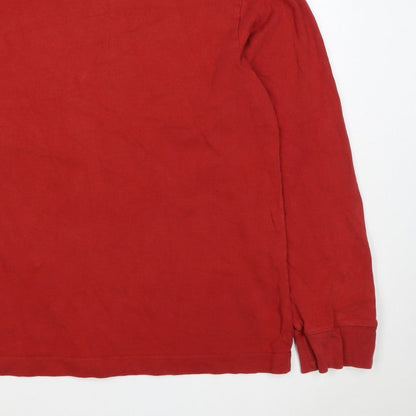 Gap Men's Red L Crew Neck Cotton Pullover Sweatshirt Long Sleeve