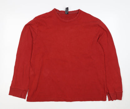 Gap Men's Red L Crew Neck Cotton Pullover Sweatshirt Long Sleeve