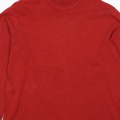 Gap Men's Red L Crew Neck Cotton Pullover Sweatshirt Long Sleeve