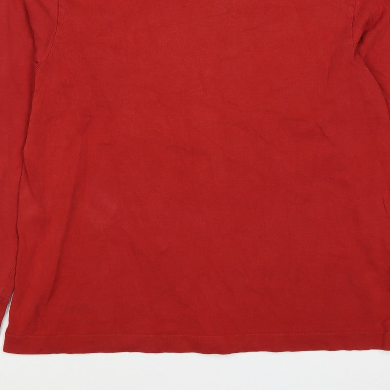 Gap Men's Red L Crew Neck Cotton Pullover Sweatshirt Long Sleeve