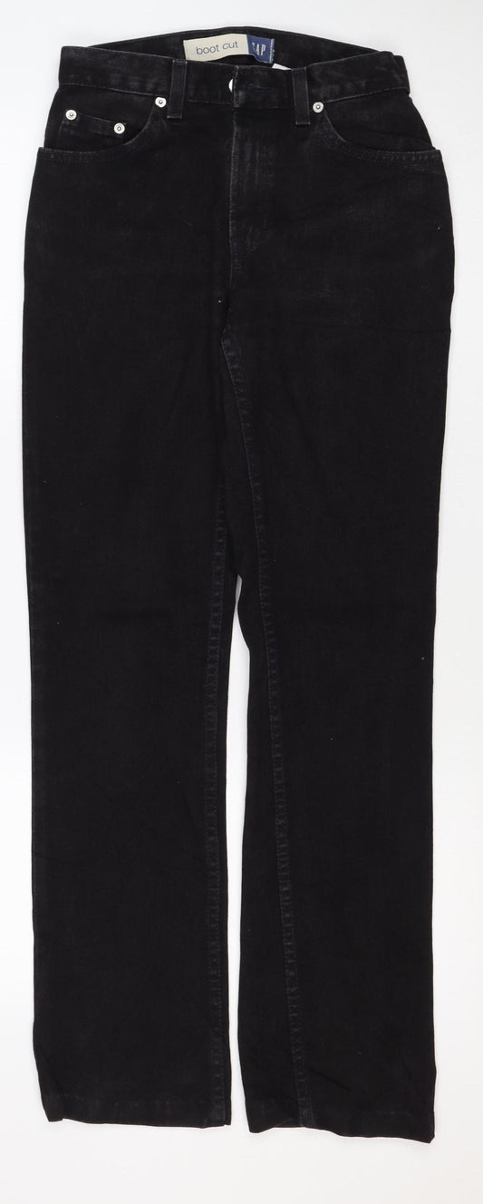 GAP Women’s Black UK 4 Long Bootcut 100% Cotton Denim Jeans