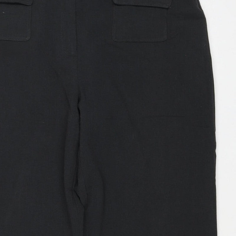 Joseph Ribkoff Women Black UK 12 Straight Tailored Trousers Pockets
