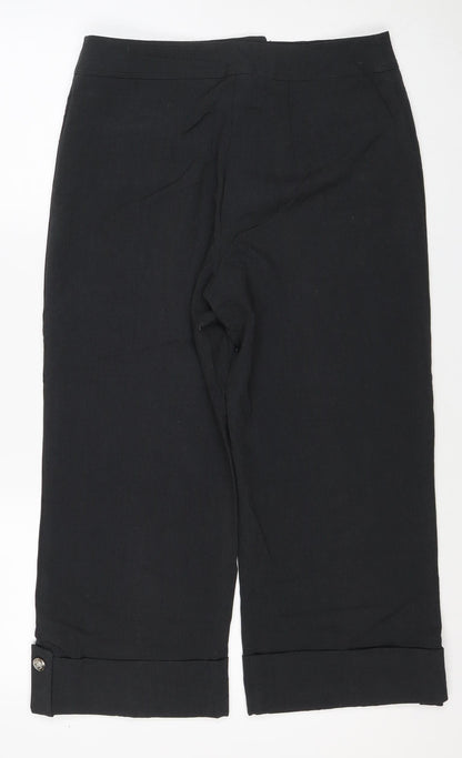 Joseph Ribkoff Women Black UK 12 Straight Tailored Trousers Pockets