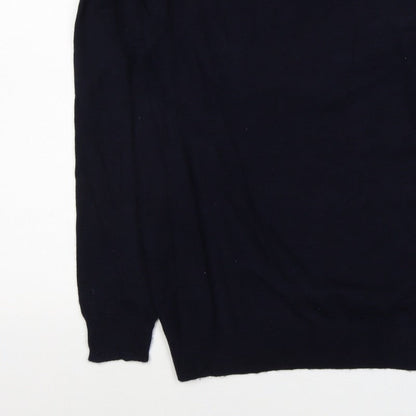 Autograph Men’s Blue L Pure Cashmere V-Neck Pullover Jumper