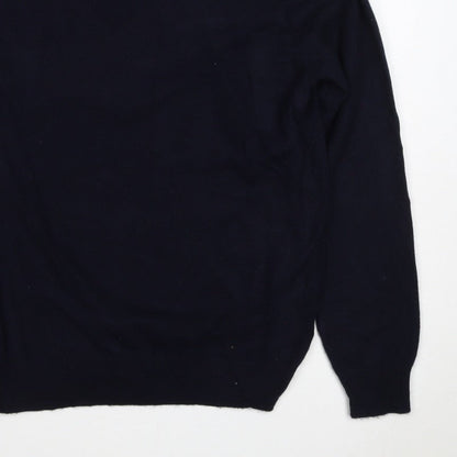 Autograph Men’s Blue L Pure Cashmere V-Neck Pullover Jumper