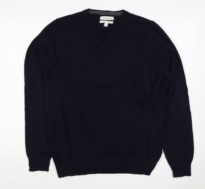 Autograph Men’s Blue L Pure Cashmere V-Neck Pullover Jumper
