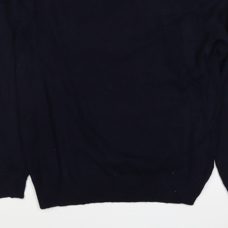 Autograph Men’s Blue L Pure Cashmere V-Neck Pullover Jumper