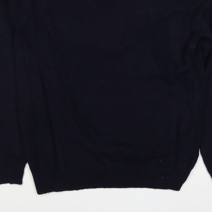Autograph Men’s Blue L Pure Cashmere V-Neck Pullover Jumper