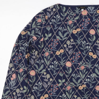 Joules Women's Multicoloured Floral UK 16 Long Sleeve Cotton Jersey T-Shirt