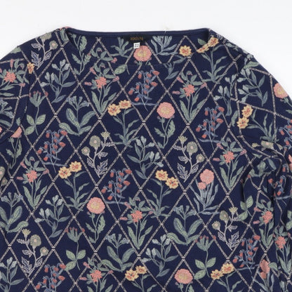 Joules Women's Multicoloured Floral UK 16 Long Sleeve Cotton Jersey T-Shirt
