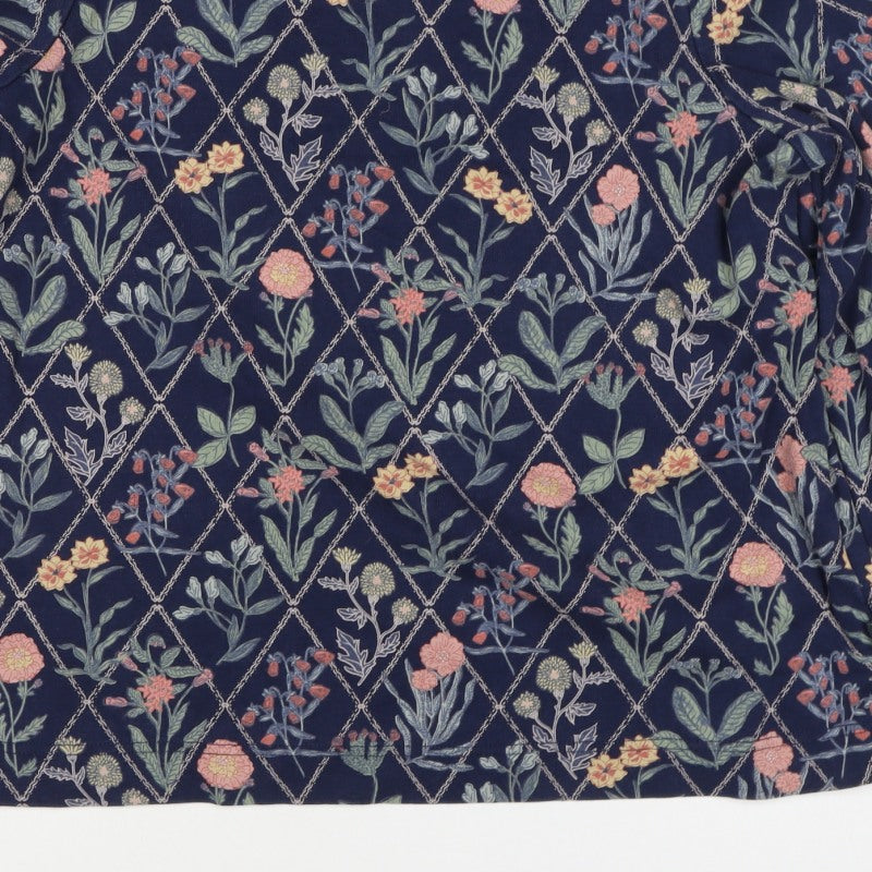 Joules Women's Multicoloured Floral UK 16 Long Sleeve Cotton Jersey T-Shirt