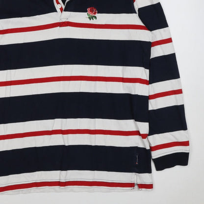 Cotton Traders Men’s Multicoloured 2XL Striped Long Sleeve Rugby Polo