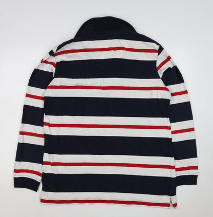 Cotton Traders Men’s Multicoloured 2XL Striped Long Sleeve Rugby Polo
