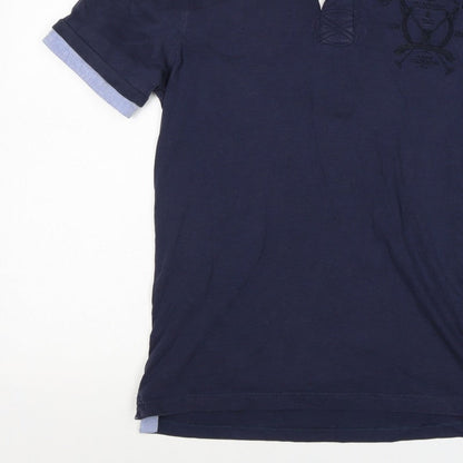 Crew Clothing Co Men’s Blue Small Embroidered Sports Club Polo Shirt