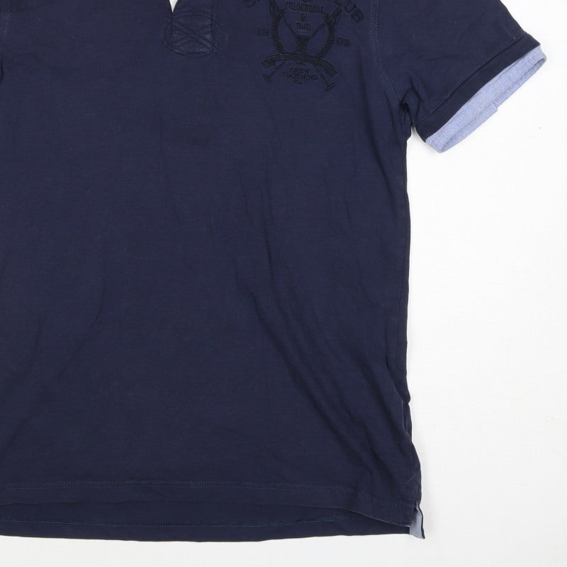 Crew Clothing Co Men’s Blue Small Embroidered Sports Club Polo Shirt