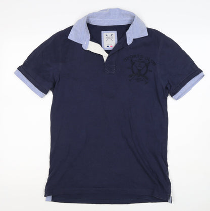 Crew Clothing Co Men’s Blue Small Embroidered Sports Club Polo Shirt