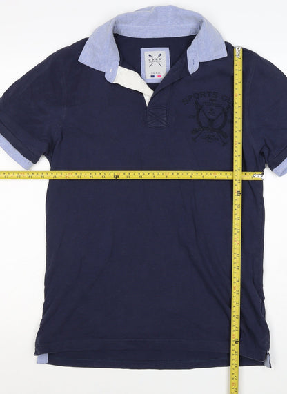 Crew Clothing Co Men’s Blue Small Embroidered Sports Club Polo Shirt