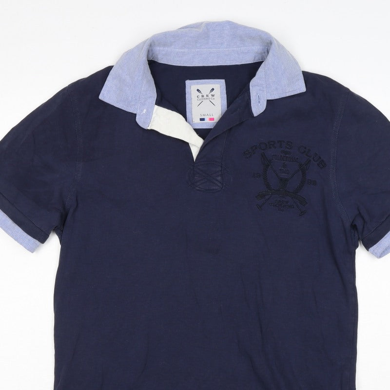Crew Clothing Co Men’s Blue Small Embroidered Sports Club Polo Shirt