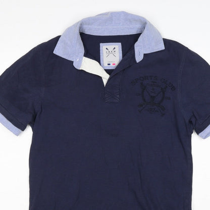 Crew Clothing Co Men’s Blue Small Embroidered Sports Club Polo Shirt