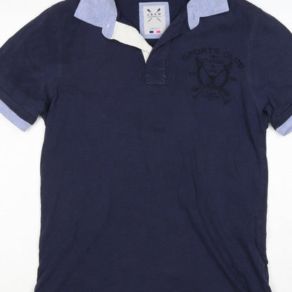Crew Clothing Co Men’s Blue Small Embroidered Sports Club Polo Shirt