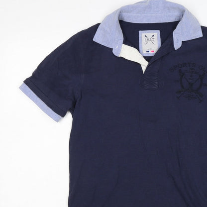 Crew Clothing Co Men’s Blue Small Embroidered Sports Club Polo Shirt