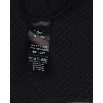 Next Men’s Black XL Cotton Henley Button Logo Sweatshirt