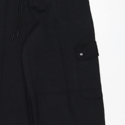 Marks & Spencer Women Black Size 10 Cargo Trousers Drawstring Pockets