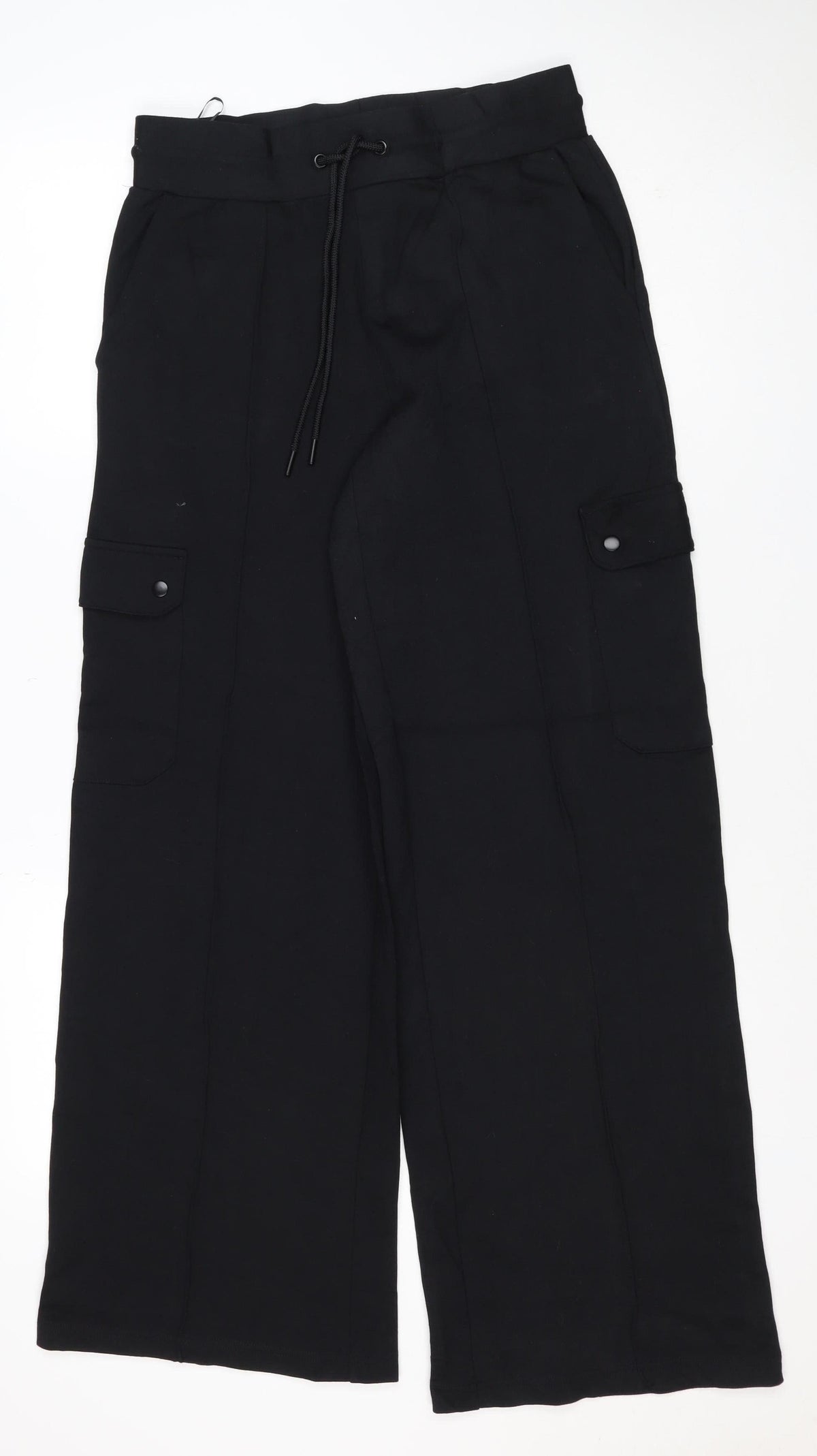 Marks & Spencer Women Black Size 10 Cargo Trousers Drawstring Pockets