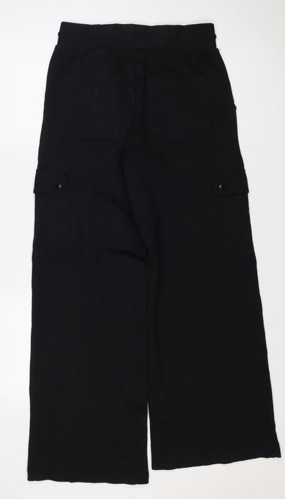 Marks & Spencer Women Black Size 10 Cargo Trousers Drawstring Pockets