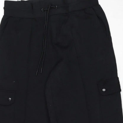 Marks & Spencer Women Black Size 10 Cargo Trousers Drawstring Pockets