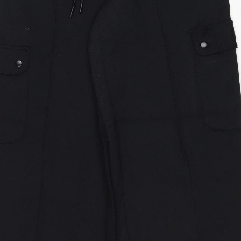 Marks & Spencer Women Black Size 10 Cargo Trousers Drawstring Pockets