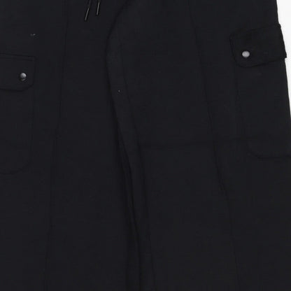 Marks & Spencer Women Black Size 10 Cargo Trousers Drawstring Pockets