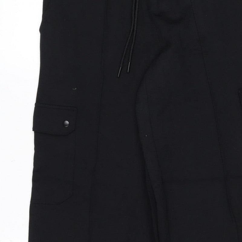 Marks & Spencer Women Black Size 10 Cargo Trousers Drawstring Pockets