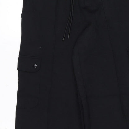 Marks & Spencer Women Black Size 10 Cargo Trousers Drawstring Pockets