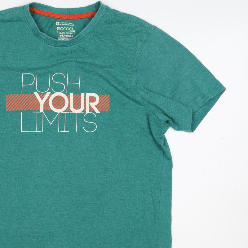 Mountain Warehouse Men's Green XS Push Your Limits Quick Dry T-Shirt