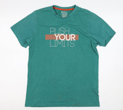 Mountain Warehouse Men's Green XS Push Your Limits Quick Dry T-Shirt