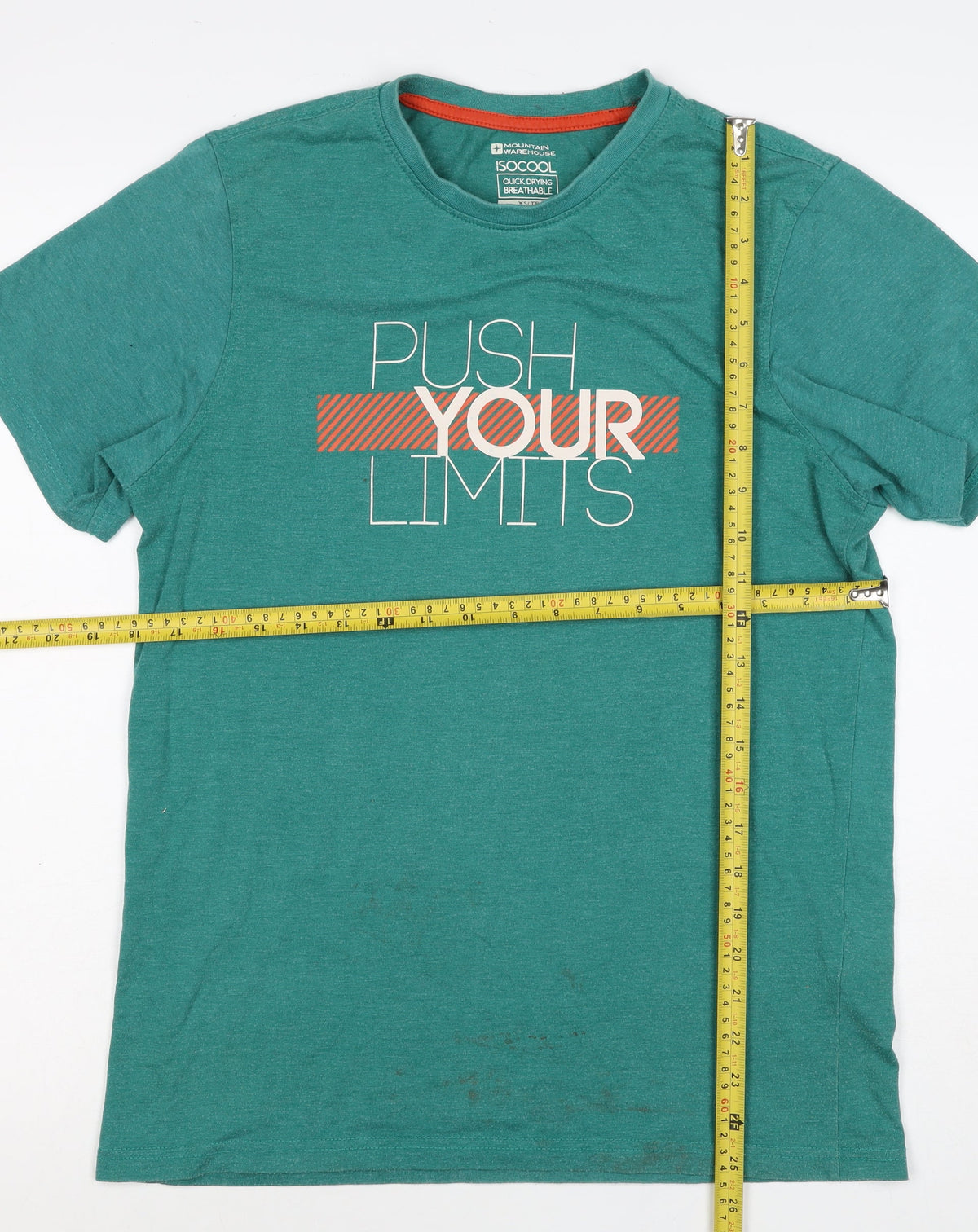 Mountain Warehouse Men's Green XS Push Your Limits Quick Dry T-Shirt
