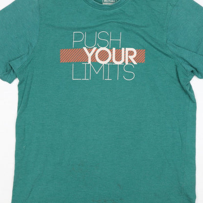 Mountain Warehouse Men's Green XS Push Your Limits Quick Dry T-Shirt